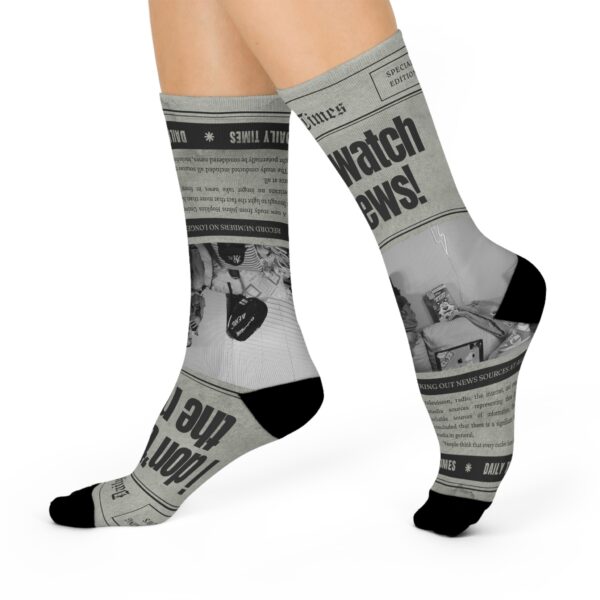 i don't watch the news Cushioned Crew Socks - Image 2