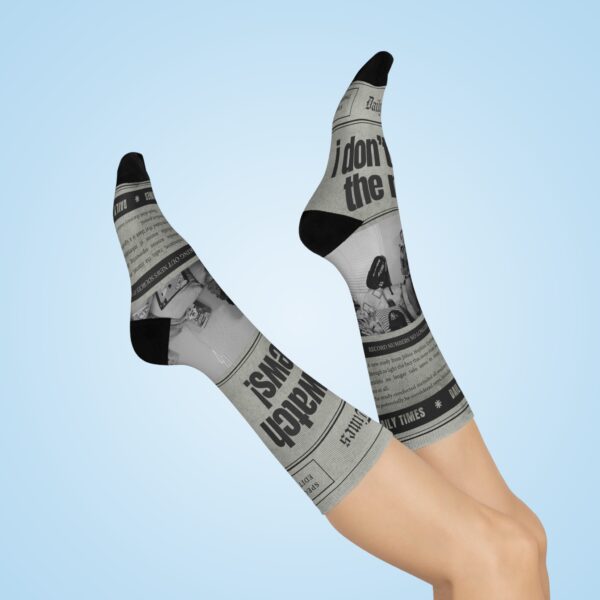 i don't watch the news Cushioned Crew Socks - Image 5